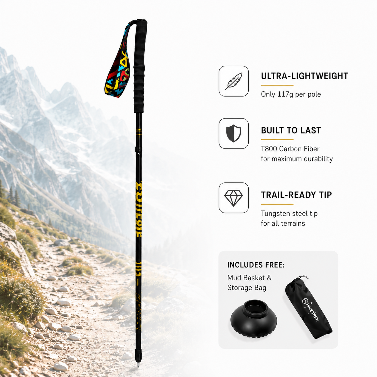 SummitLite™ Carbon Trekking Pole (Single Pole)